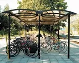 Cykeltak och cykelställ