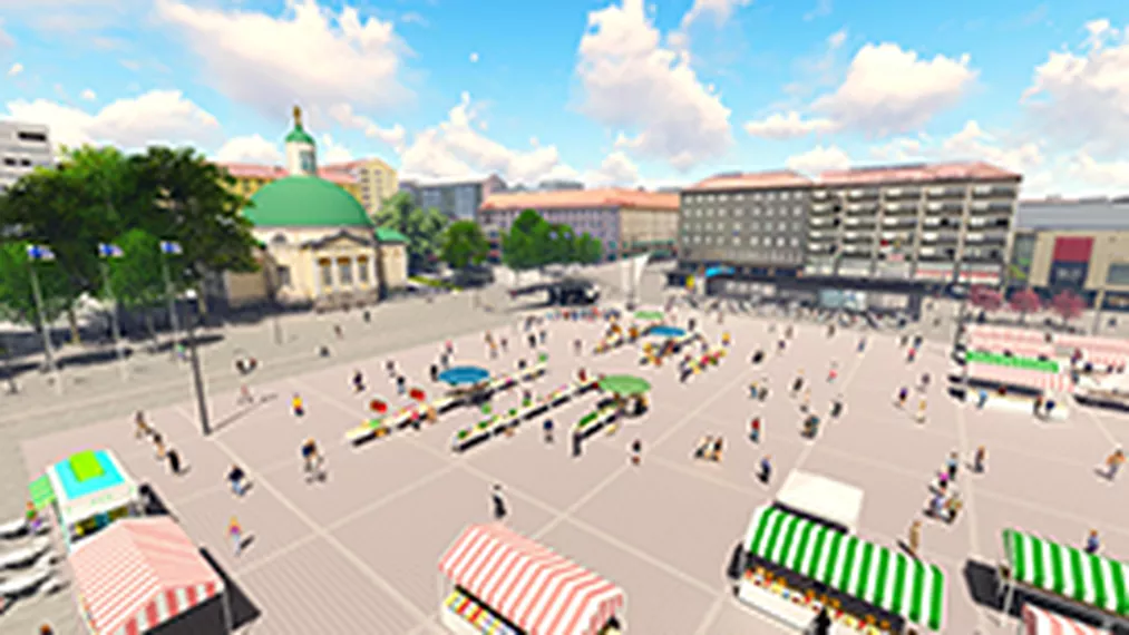 Salutorget i Åbo värms upp med solenergi som lagras i lera