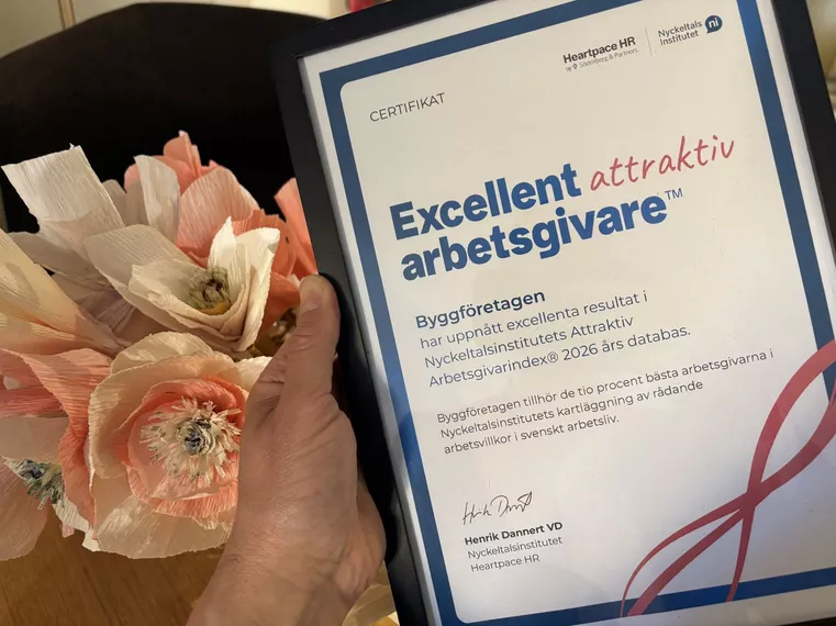 Byggföretagen prisas för arbetsmiljö och arbetsvillkor