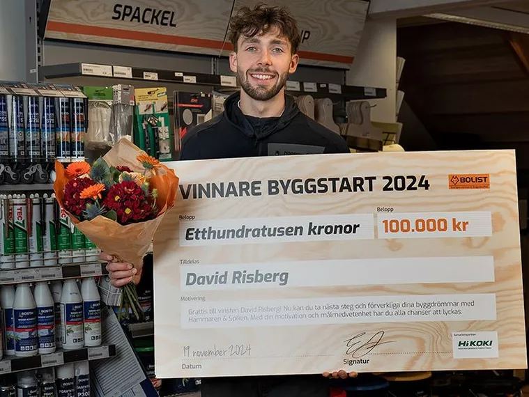 Han är vinnare av BOLIST Byggstart 2024